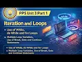 PPS Unit 3 Part 1 Iteration Loops in C While Do-While For Loop Break Continue Goto AKTU