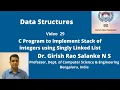 29 C program to Implement Stack using Singly Linked List