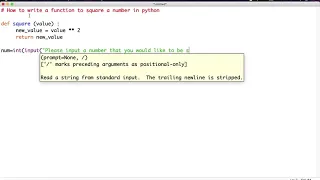 HOW TO WRITE A FUNCTION TO SQUARE A NUMBER IN PYTHON