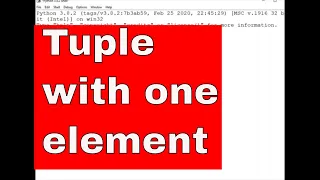 PYTHON TUTORIAL HOW TO CREATE A TUPLE WITH ONE ELEMENT