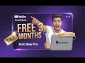 How to Get Bolt.new Pro Free for 3 Months – 100% Legal \u0026 Official!🚀