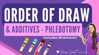 Order of Draw Phlebotomy Blood Collection Additives Nursing Mnemonic Memory Trick