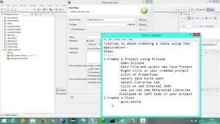 JDBC TABLE CREATION