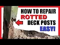 How to Repair Rotted Deck or Porch Post Post Replacement NOT Required Fast Easy DIY Fix Rotten