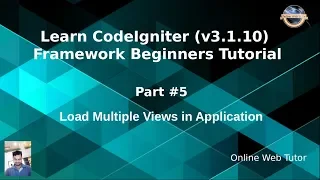 Learn CodeIgniter v3 1 10 Framework Beginners Tutorial - Load Multiple Views files in CI