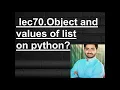 Object and values on list in python