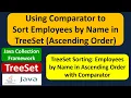 Using Comparator to Sort Employees by Name in TreeSet Ascending Order