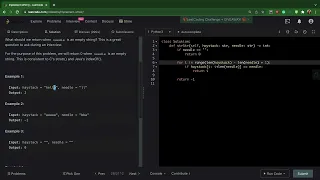 LeetCode 28 Implement strStr - python 3 and goLang easy