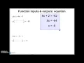 Function inputs outputs equation