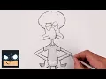 How To Draw Squidward Spongebob Sketch Tutorial