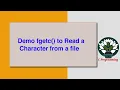 Demo fgetc to Read a Character from a file