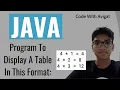 Program To Display The Multiplication Table Of 4 In This Format Java Tutorial