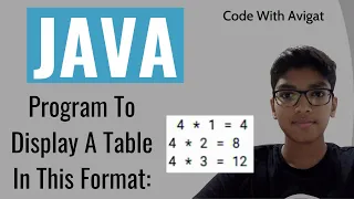 Program To Display The Multiplication Table Of 4 In This Format Java Tutorial