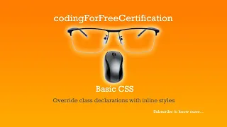 Basic CSS Override Class Declarations with Inline Styles freecodecamp 30 of 44