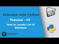 How to Locate List of Elements in Selenium Webdriver