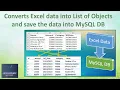 Converts Excel data into List of Objects and save the data into MySQL DB MySQL Excel POIJI API