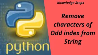 Remove characters of odd index from string