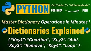 MASTERING DICTIONARY in PYTHON for Beginners EASY PYTHON DICTIONARIES Explained