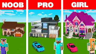 Download Minecraft NOOB vs PRO vs GIRL: MODERN GIRL HOUSE BUILD CHALLENGE in Minecraft Animation MP3