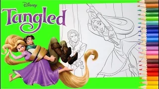 Coloring Disney Princess Rapunzel Flynn - Tangled Coloring Pages for kids