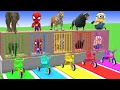 Lagu Long Slide Game with Cow Elephant Gorilla Hippopotamus Tiger 3d Animal Game Funny 3d Animals