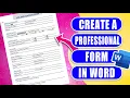 How to Make Your Own Job Application Form in Word Step-by-Step Tutorial