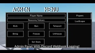 Roblox Admin Panel With Discord Webhook Logging