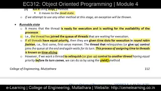 LifeCycle of a Thread in JAVA EC312 Object Oriented Programming Module 4 KTU
