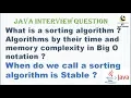 What is a sorting algorithm List down sorting algorithms by their time memory complexity