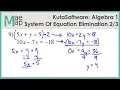 KutaSoftware Algebra 1 - System Of Equations Elimination Part 2