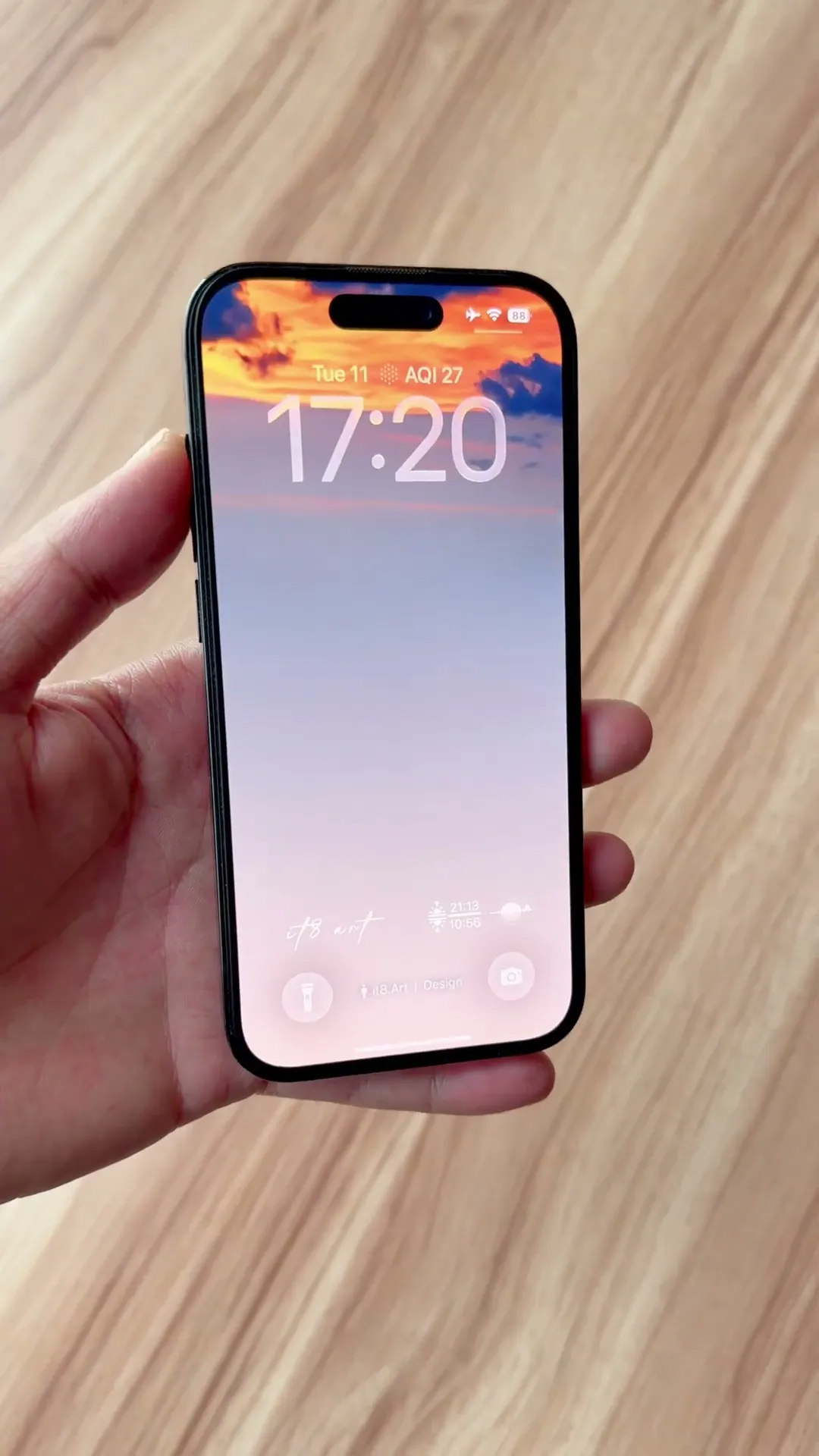 Minimal Sunset iPhone Wallpaper Setup Preview