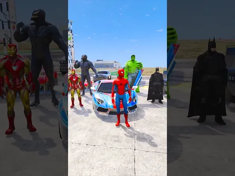 GTA V : SPIDER-MAN vs SUPERHERO CARS RACE IN GTA 5 ! #shorts #viral #gta #gta5
