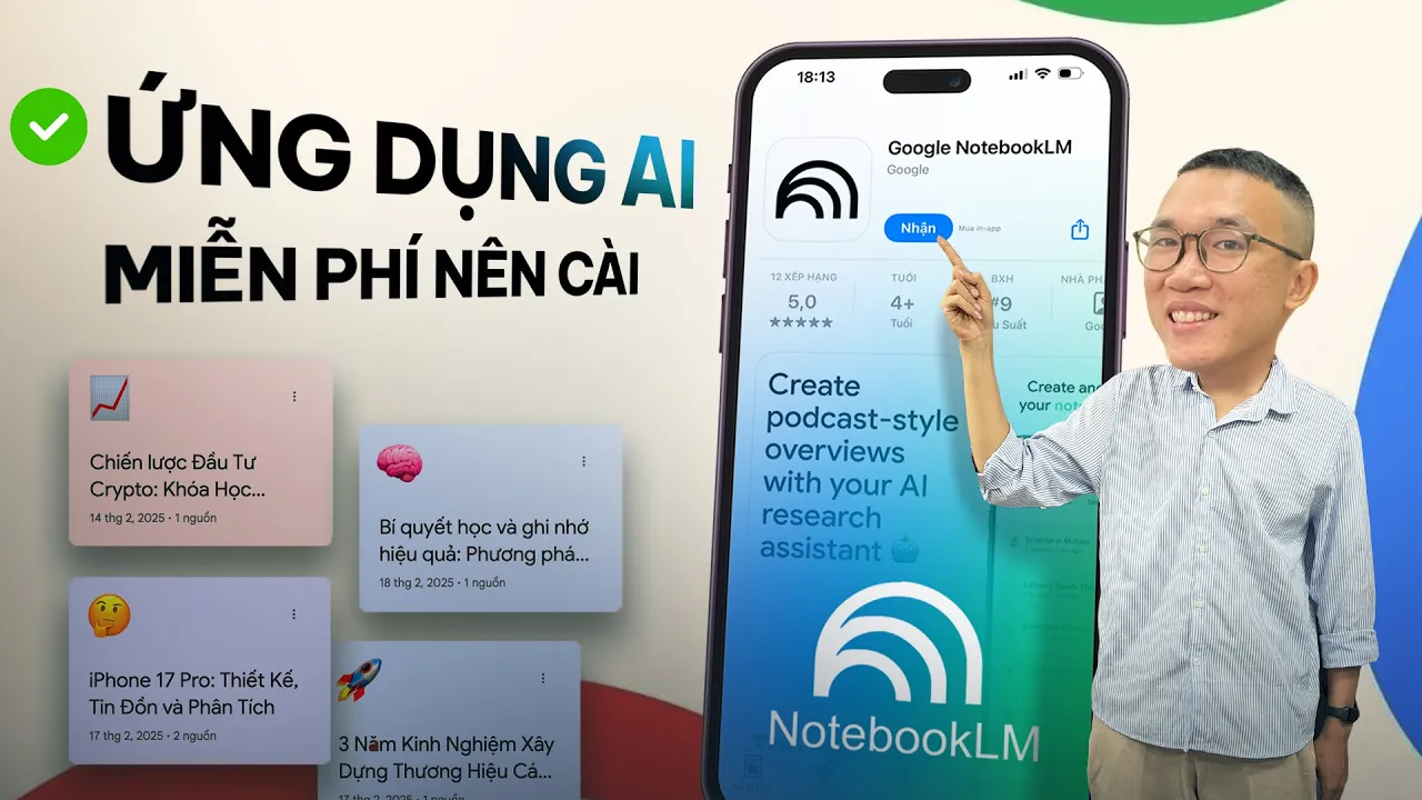 Outline Video Không phải Gemini đây mới là ứng dụng AI miễn phí 100% nên dùng thử: Google NotebookLM (Android/iOS)