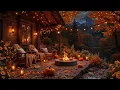 Download Lagu Cozy Fall Night Ambience 🍁 Fireplace Crackle with Smooth Jazz Music for Relaxation \u0026 Sleep