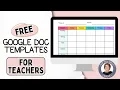 Free Google Doc Templates for Teachers Lesson Plans Newsletters More