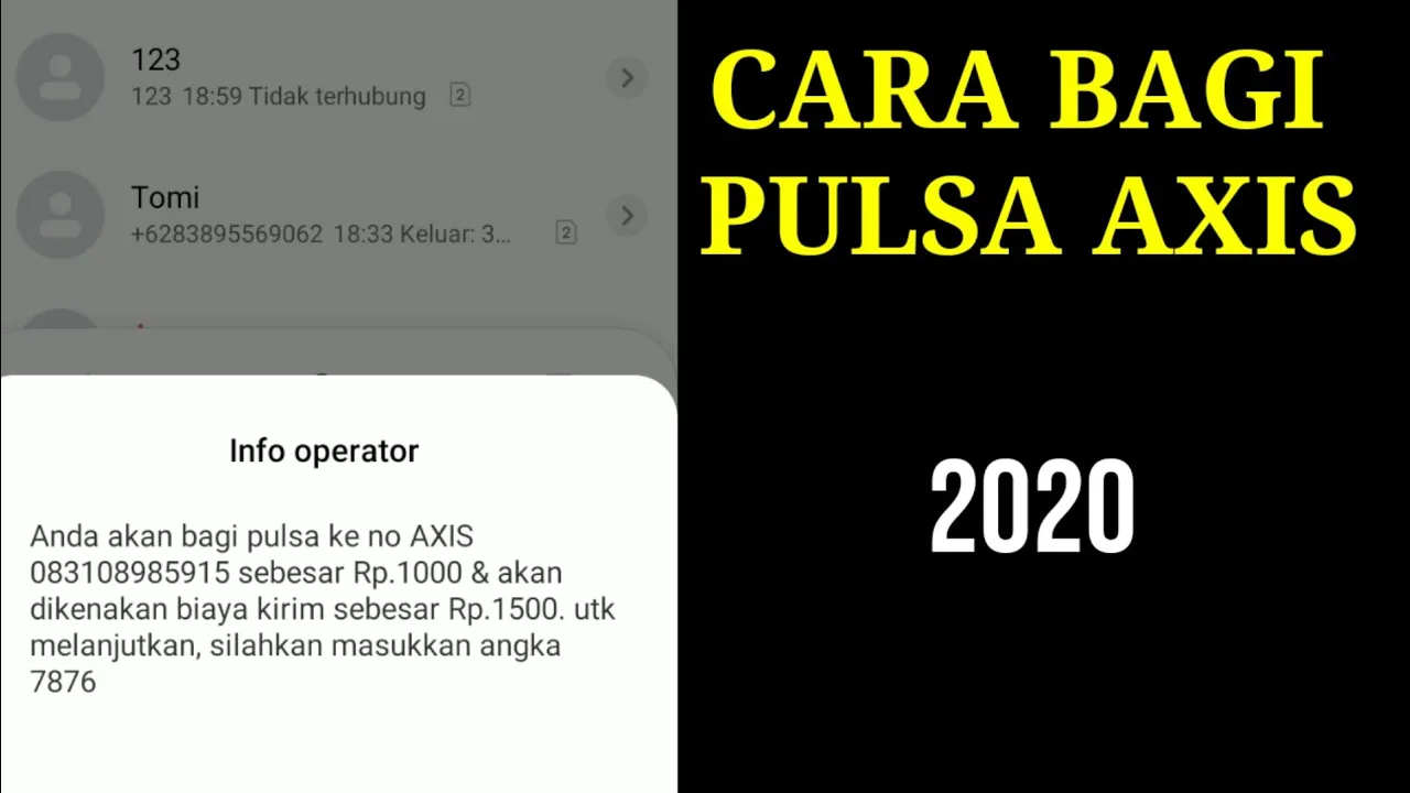 Halo semua Di video kali ini aku bakal kasi tutorial tentang cara bagi pulsa ke nomor Axis atau XL S. 