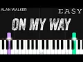 Download Lagu Alan Walker, Sabrina Carpenter \u0026 Farruko - On My Way | EASY Piano Tutorial