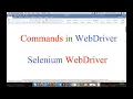 Selenium WebDriver Commands