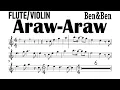 Araw Araw Ben&Ben Flute Violin Sheet Music Backing Track Play Along Partitura