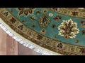 Beige and Blue Very Fine Tabriz Oriental Round Rug 8 X8 - W 748
