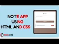 Notes App HTML CSS JS Web Canvas