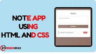 Notes App HTML CSS JS Web Canvas
