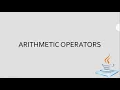 Lesson 10 Arithmetic Operators and Operator Precedence Java
