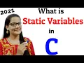 Static Variables in C Hindi Static Storage Class