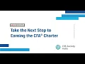Membership Webinar Take the Next Step to Earning the CFA Charter CFA Society India
