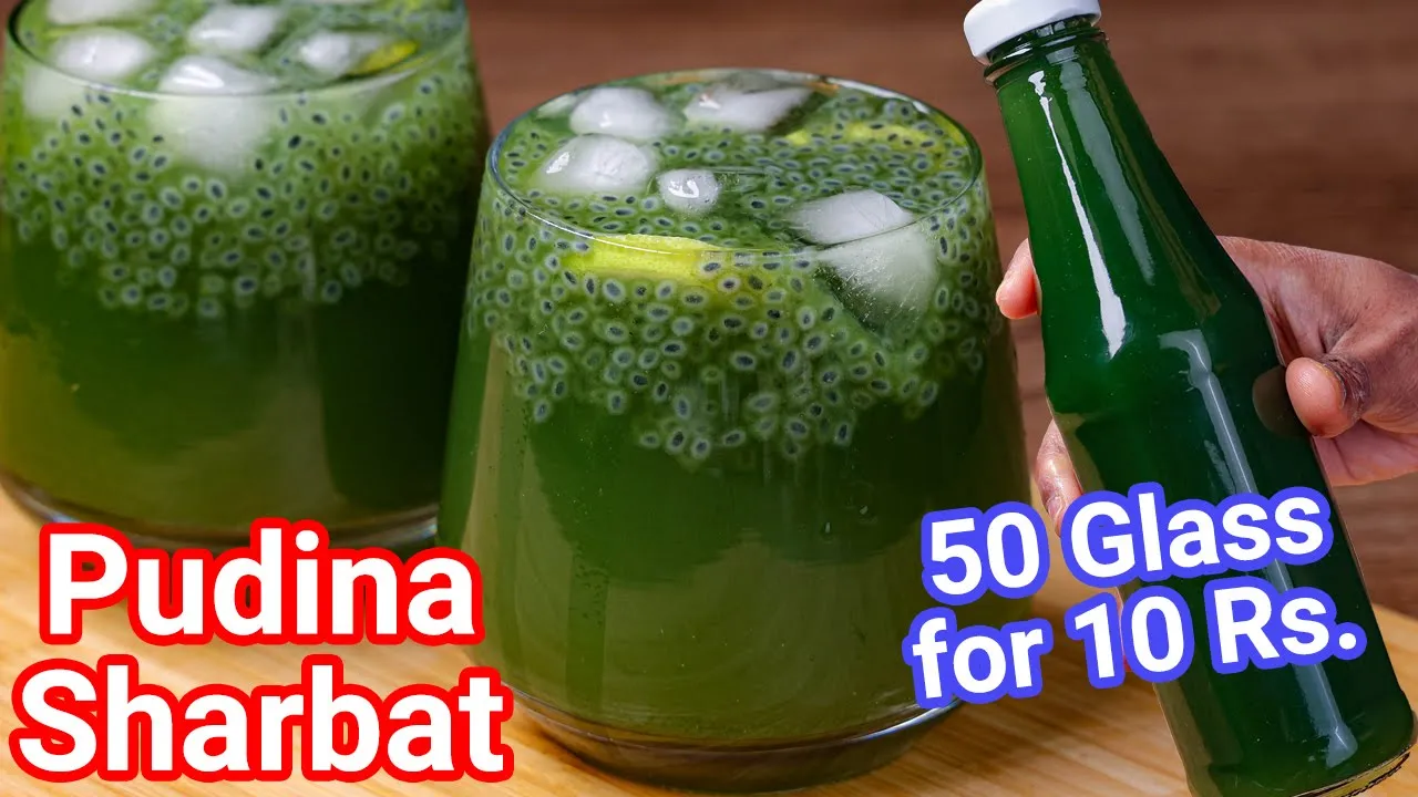 Pudina Nimbu Sharbat - 50 Glass for Just 10 Rupees   Mint Cooler with Mint Syrup - Summer Drink