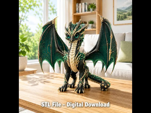 Emerald Crown Dragon STL File for 3D Print video thumbnail
