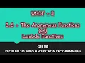 Anonymous Function OR Lambda Function In Python Tamil UNIT-3 CSE P15 Quick Through
