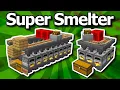 How To Build A Super Smelter In Minecraft - Large Auto Smelter Tutorial Micro Smelter
