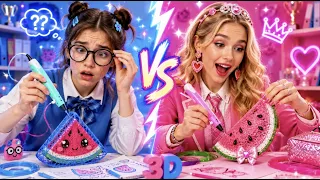 😎 ПОПУЛЯРНАЯ vs БОТАНКА! 🤓 Кто удивит учителя с помощью 3D-ручки? ✏️🔥